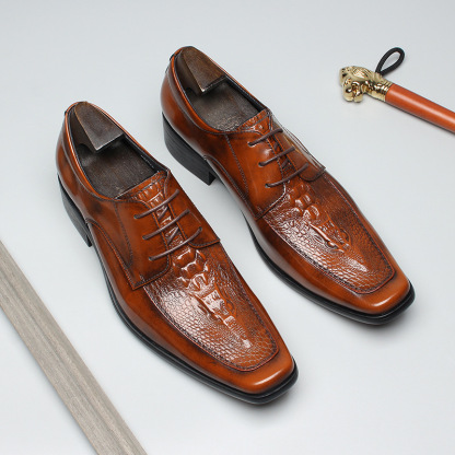 Luxurious Depth Exotic-Inspired Derby Shoes