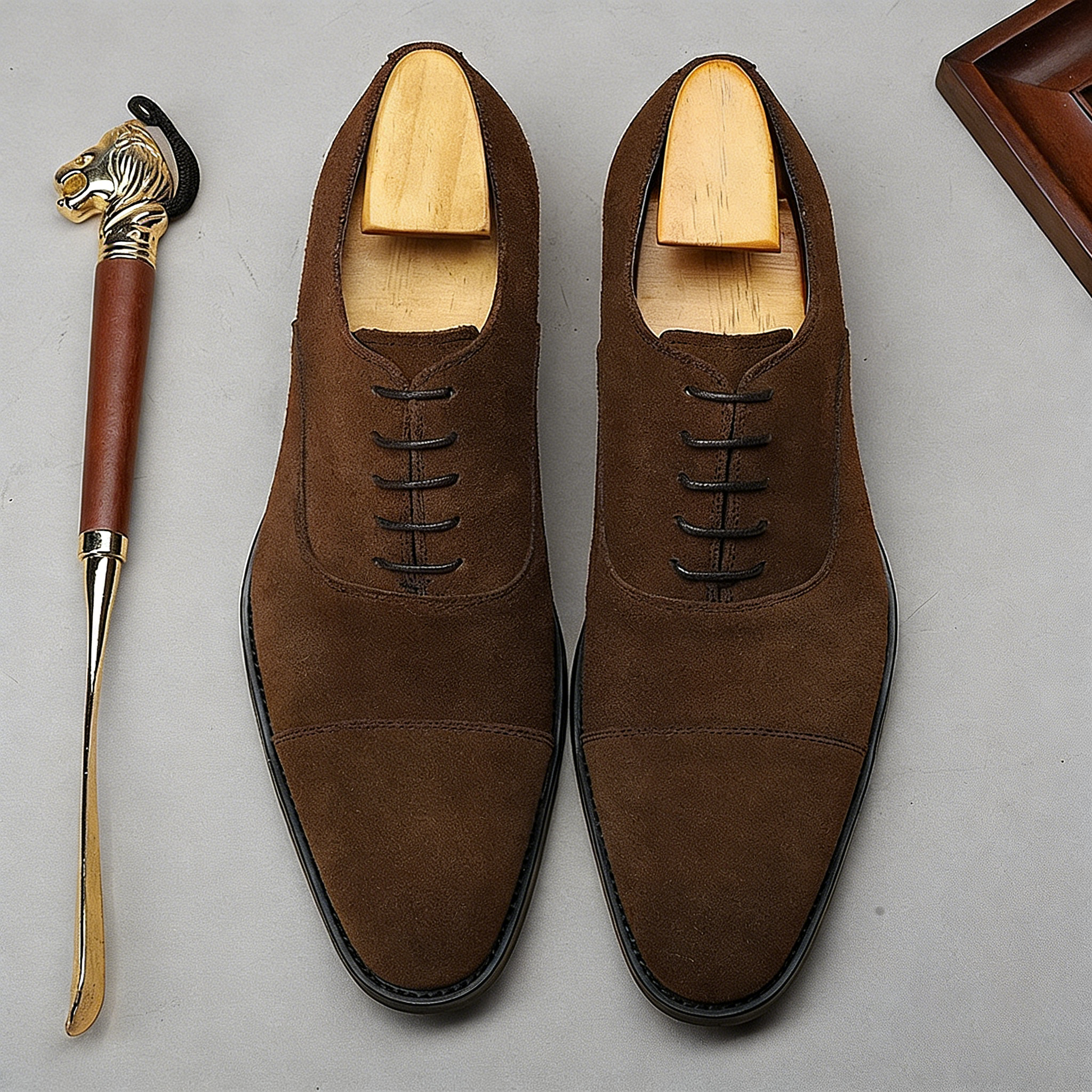 Business Casual Suede Cap-Toe Oxford Shoes