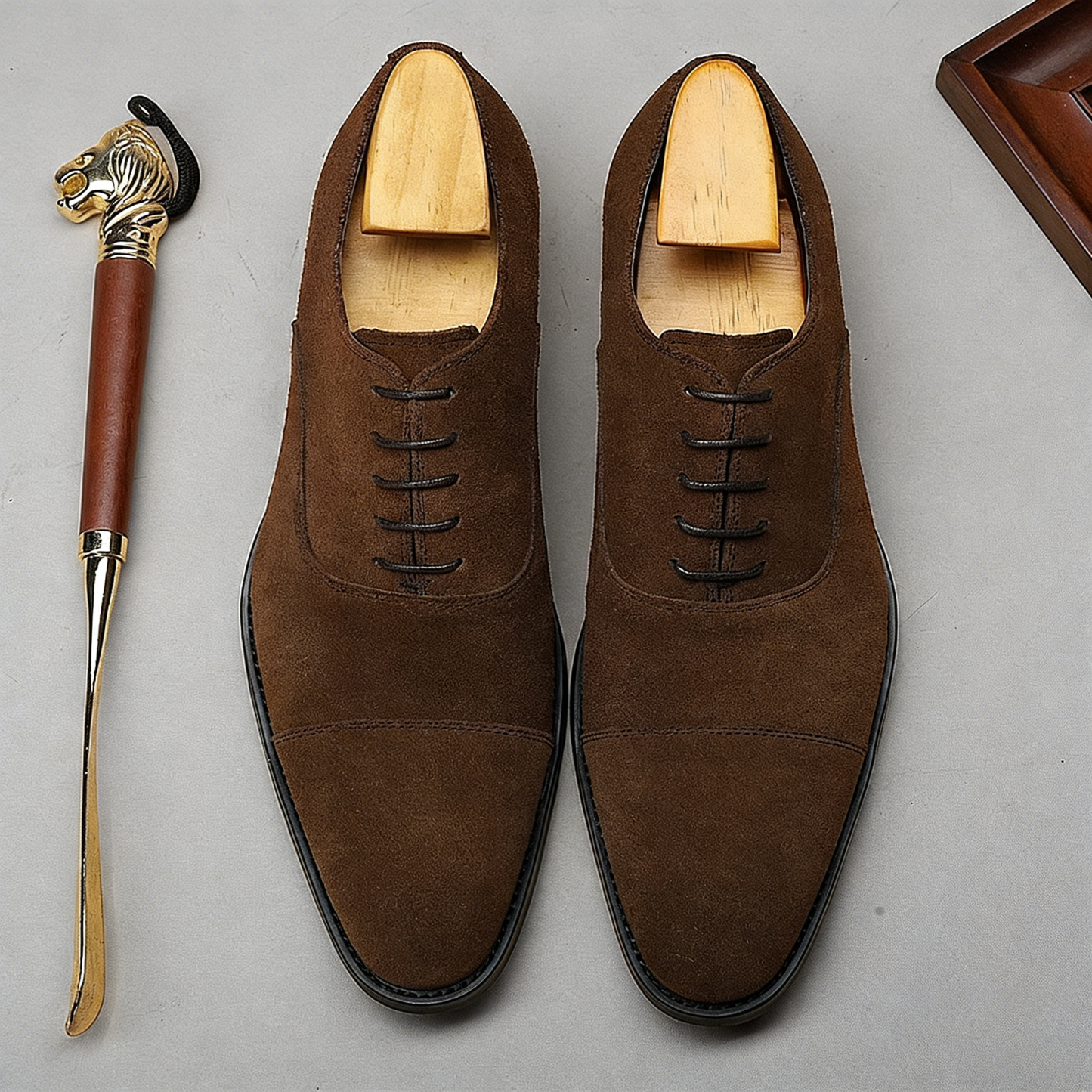 Suede Cap-Toe Oxford Shoes for Men | Classic Dress Style | colinshoes