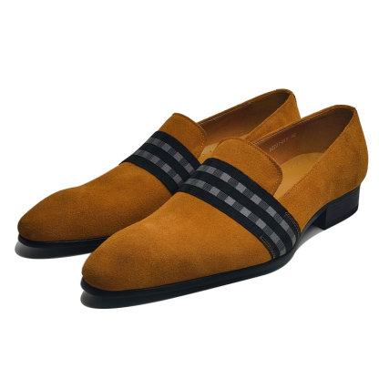 Effortless Style Soft Suede Stripe Accent Loafers