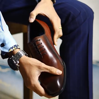 Men's Genuine Leather Business Oxford Pointed Toe Dress Shoes