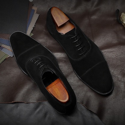 Business Casual Suede Cap-Toe Oxford Shoes