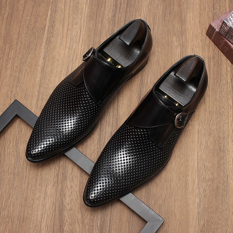 Breathable Leather Monk Shoes Office to Evening-Colinshoes