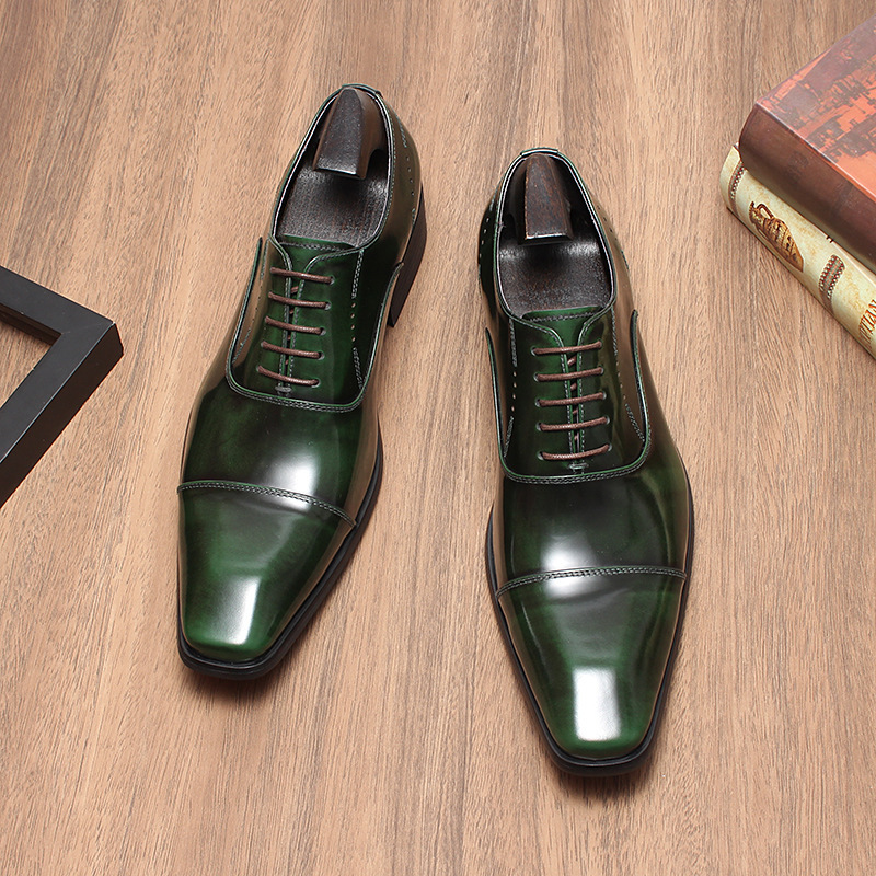 4cm Heel Cap Toe Premium Leather Timeless Oxfords