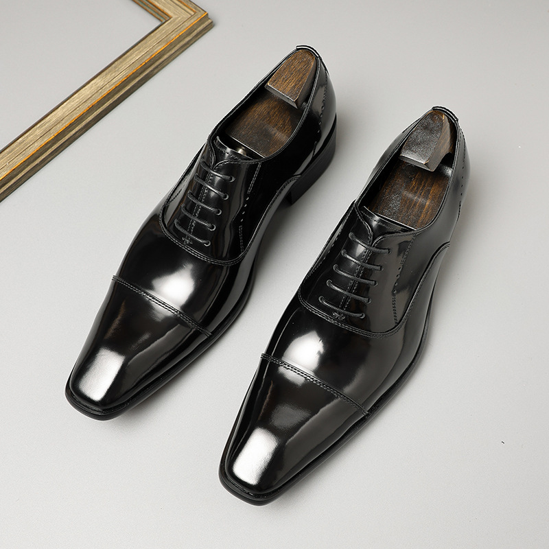 4cm Heel Cap Toe Premium Leather Timeless Oxfords