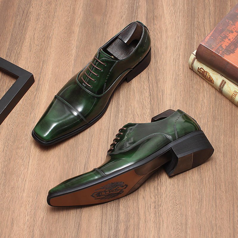 4cm Heel Cap Toe Premium Leather Timeless Oxfords