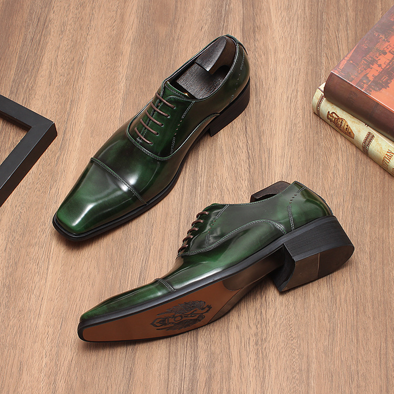 4cm Heel Cap Toe Premium Leather Timeless Oxfords