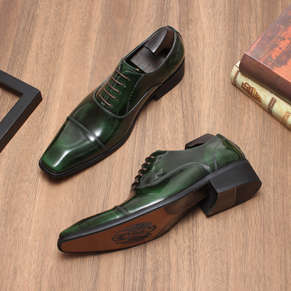 4cm Heel Cap Toe Premium Leather Timeless Oxfords