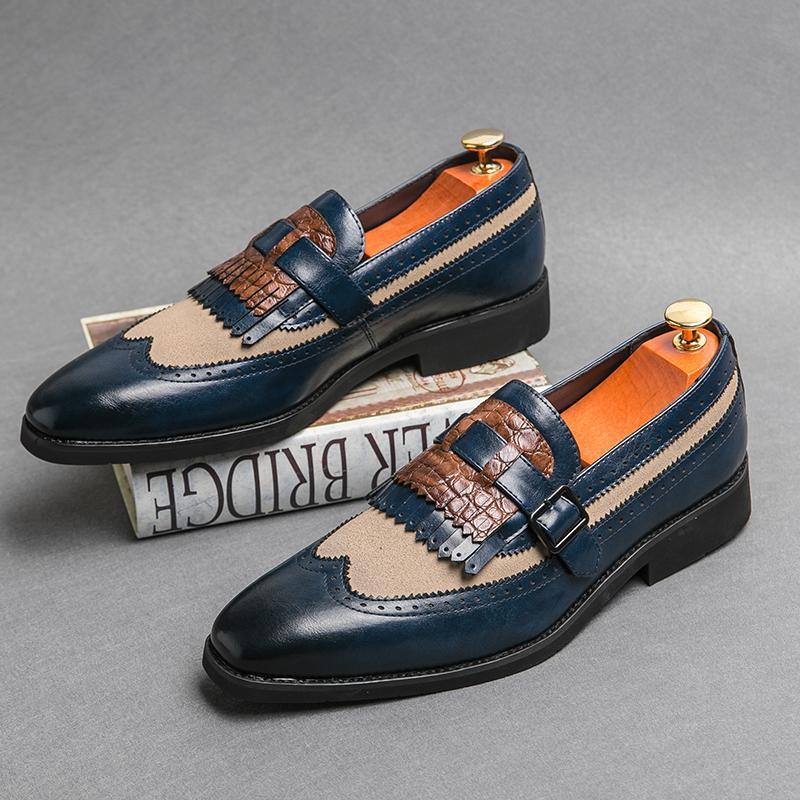 Stylish Men’s Loafers with Fringes and Buckles