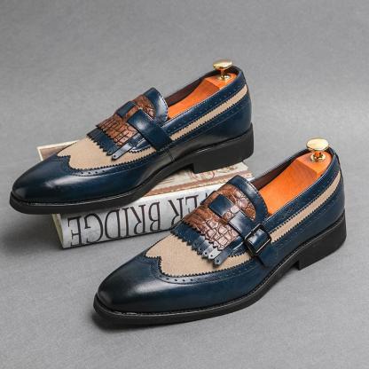 Stylish Men’s Loafers with Fringes and Buckles