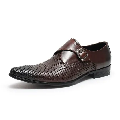 Breathable Leather Monk Shoes Office to Evening-Colinshoes