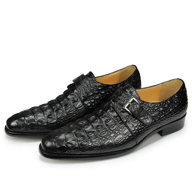 Luxury Ombre Crocodile Embossed Monk Strap-Colinshoes