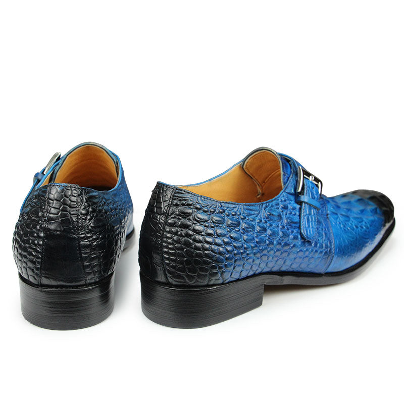 Luxury Ombre Crocodile Embossed Monk Strap-Colinshoes