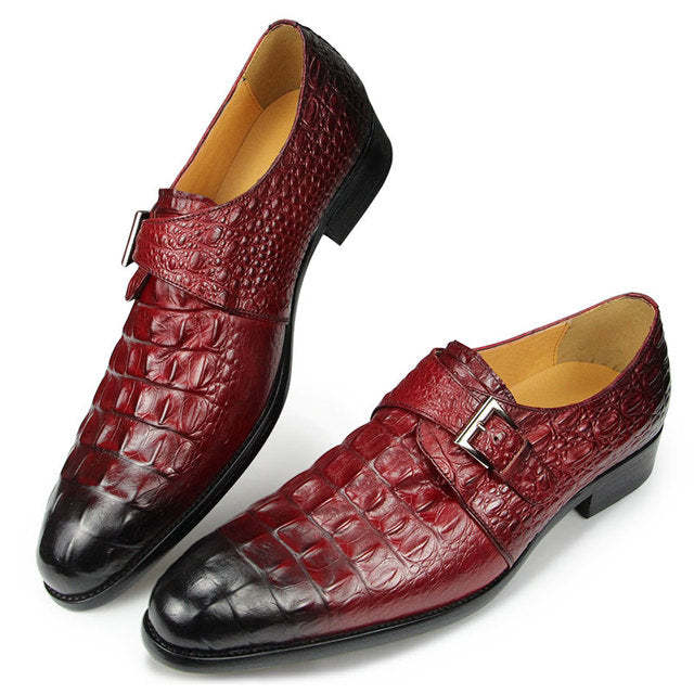 Luxury Ombre Crocodile Embossed Monk Strap-Colinshoes