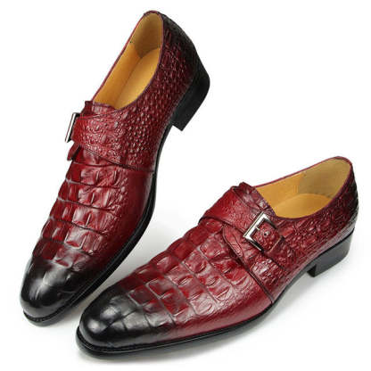 Luxury Ombre Crocodile Embossed Monk Strap-Colinshoes