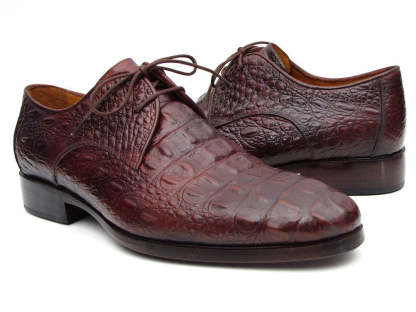 Men's Croco-Embossed Leather Derby Shoes