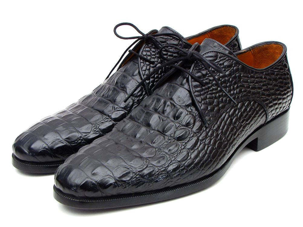 Elegant men’s crocodile dress shoes with lace-up design