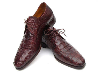 Men's Croco-Embossed Leather Derby Shoes