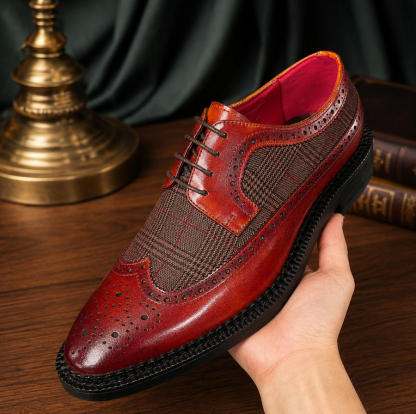 Bold Gentleman Wingtip Leather Dress Shoes