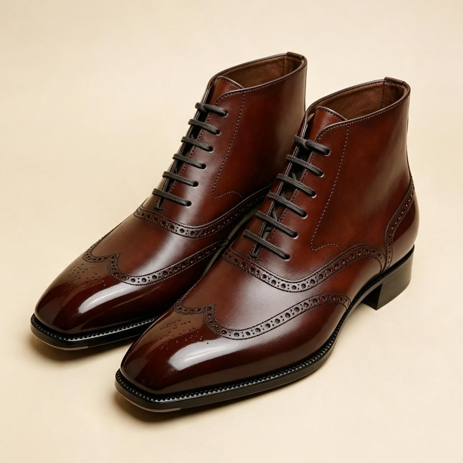Timeless Legacy Wingtip Brogue Boots for Men