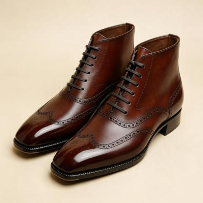 Timeless Legacy Wingtip Brogue Boots for Men