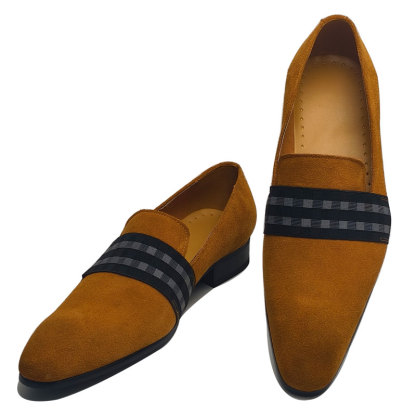 Effortless Style Soft Suede Stripe Accent Loafers