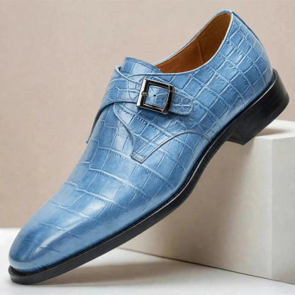 Luxe Crocodile-embossed Formal Monk Shoes
