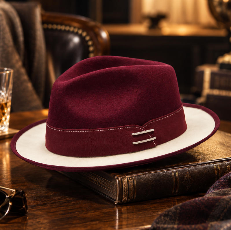 58-60cm Bold Designer Felt Fedora Hat for Men