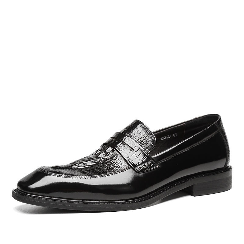 Hand-Dyed Gallery-Worthy Croc-Embossed Luxury Penny Loafers-Colinshoes