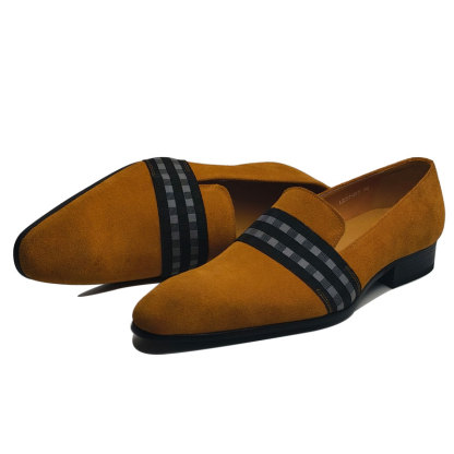 Effortless Style Soft Suede Stripe Accent Loafers