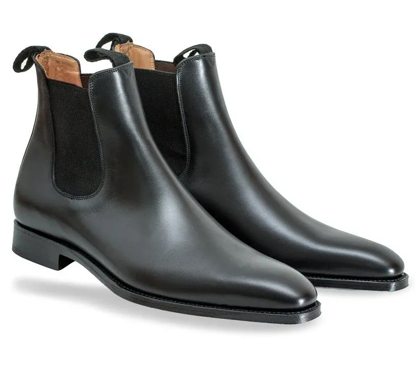 Black Leather Chelsea Boots for Men | colinshoes