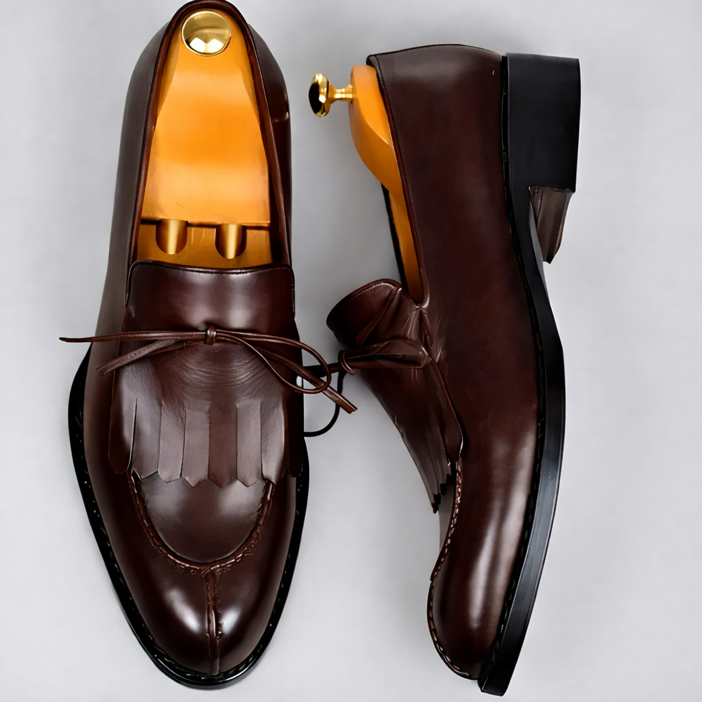 Statement Purple Genuine Leather Kiltie Loafers