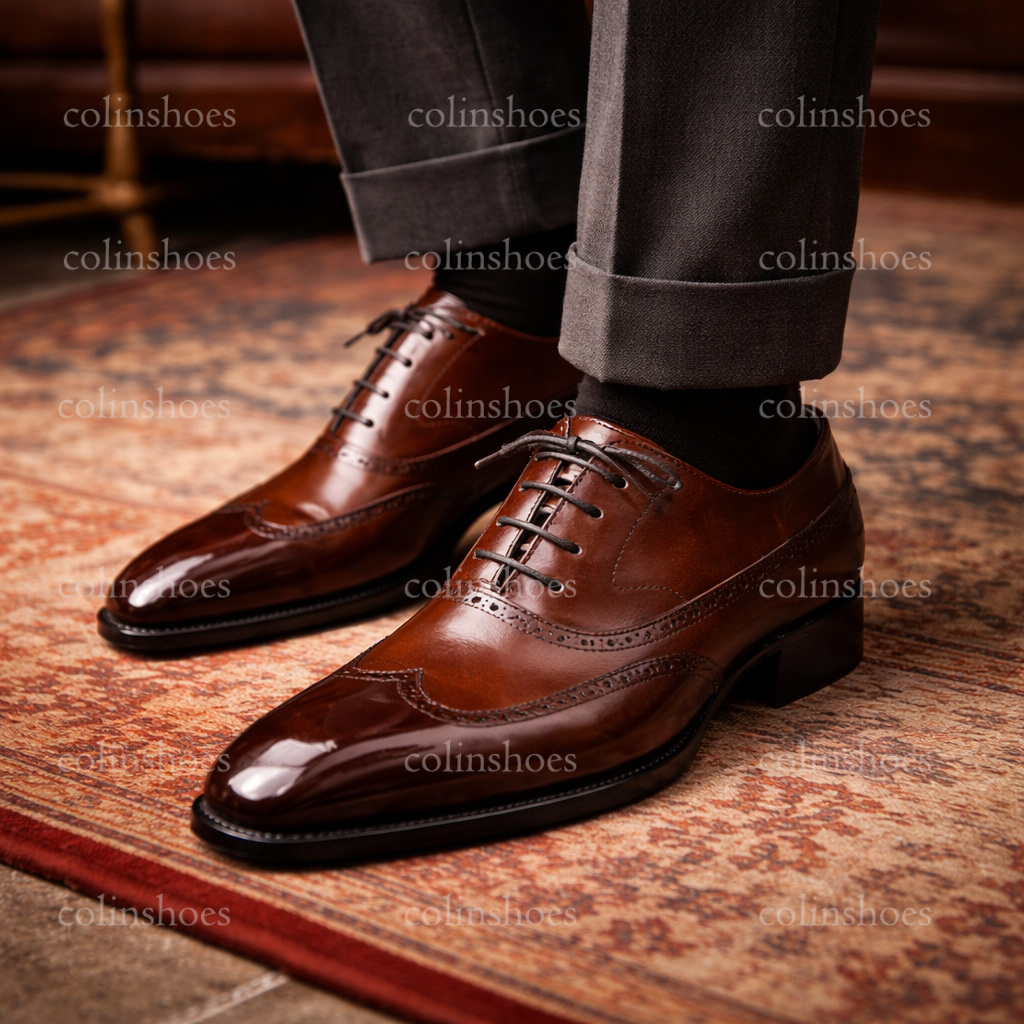 Timeless Luxury Leather Wingtip Oxford Shoes