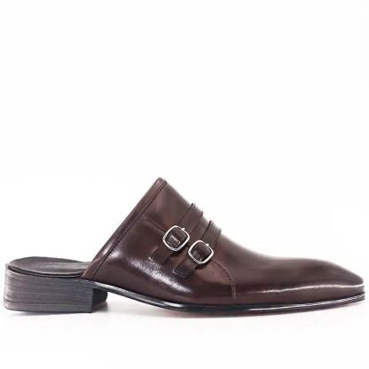 Hand-Finished Leather Mules Sandals-Colinshoes