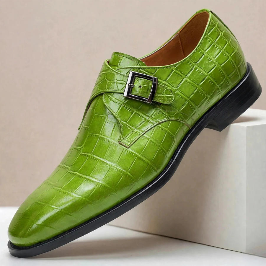 Croc Embossed Leather Monk Shoes for Men – Colinshoes