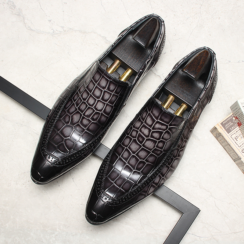 Luxury Textured Slip-On Dress Loafers for Men