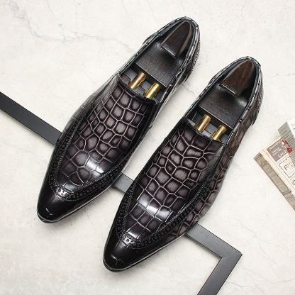 Luxury Textured Slip-On Dress Loafers for Men