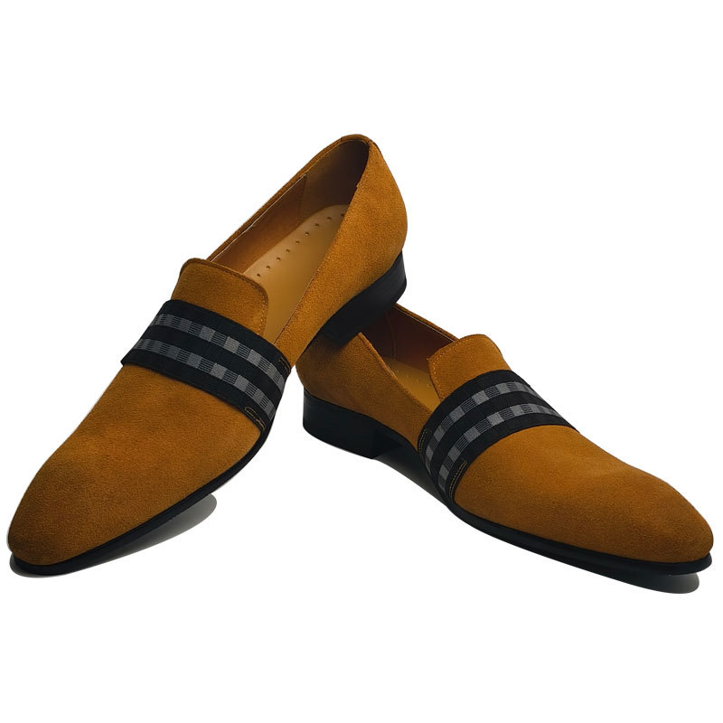Effortless Style Soft Suede Stripe Accent Loafers