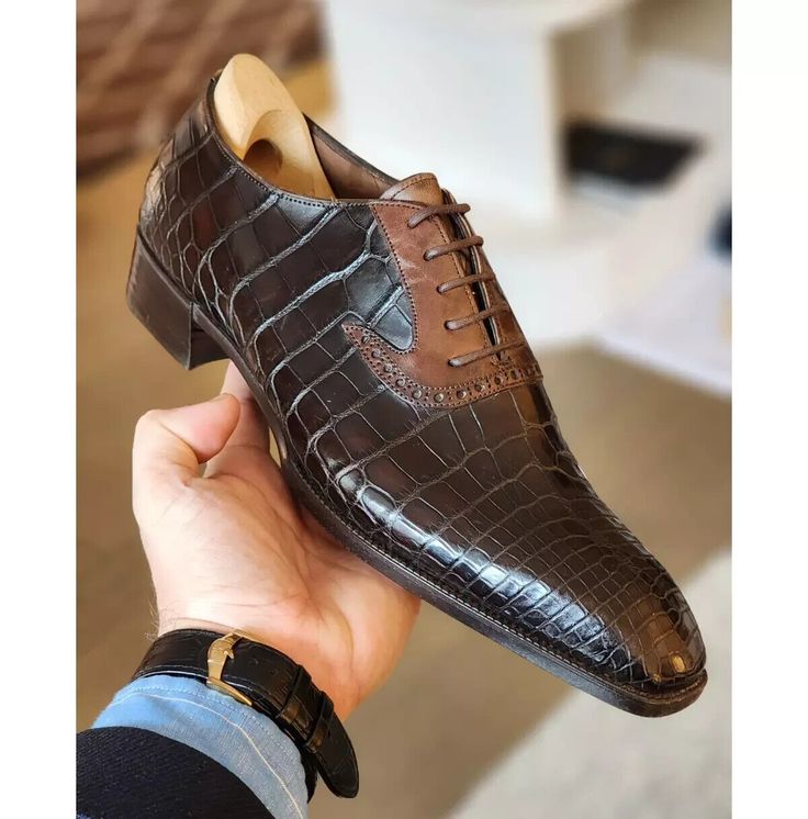 Croc-Embossed Leather Oxford Shoes for Men – Colinshoes