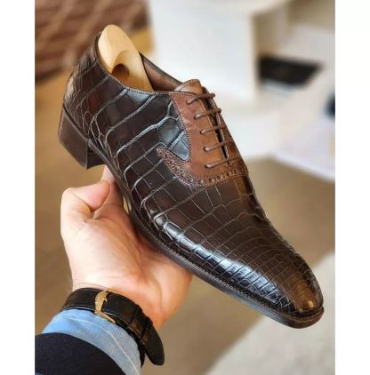 Croc-Embossed Leather Oxford Shoes for Men – Colinshoes
