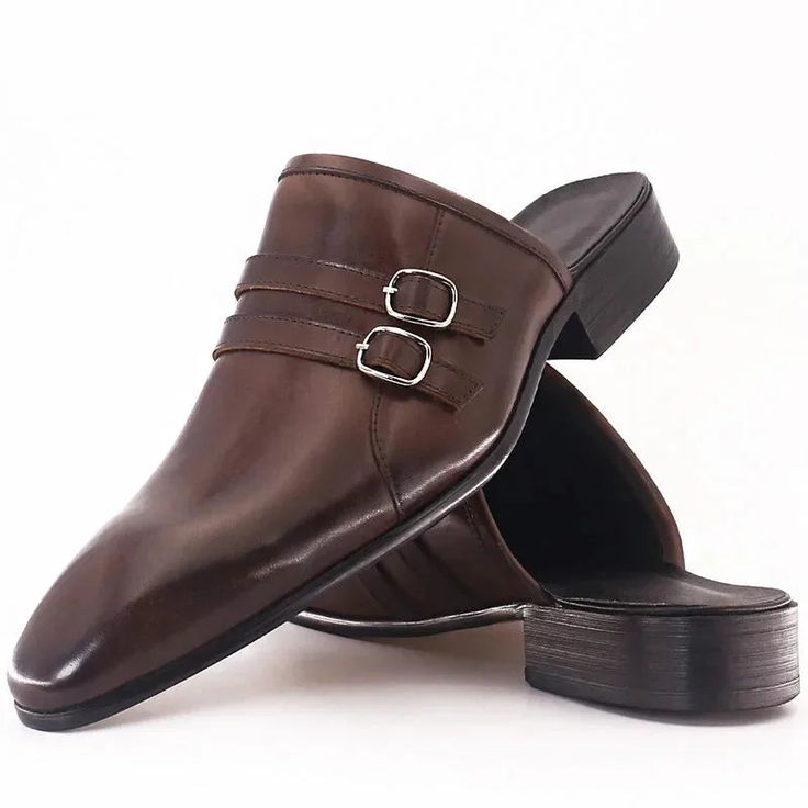 Hand-Finished Leather Mules Sandals-Colinshoes