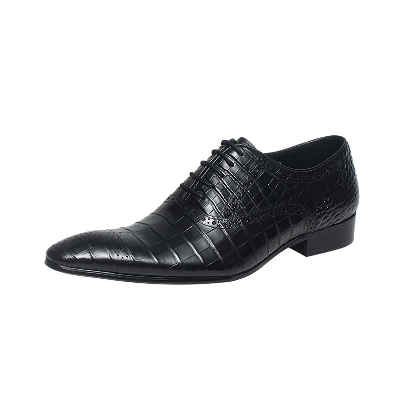 Signature Embossed Genuine Leather Dress Shoes
