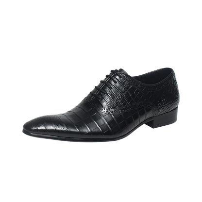 Signature Embossed Genuine Leather Dress Shoes
