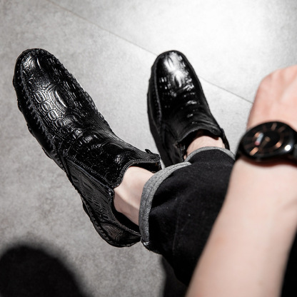 Croc-Print Lightweight Slip-resistant Ankle Boots-Colinshoes