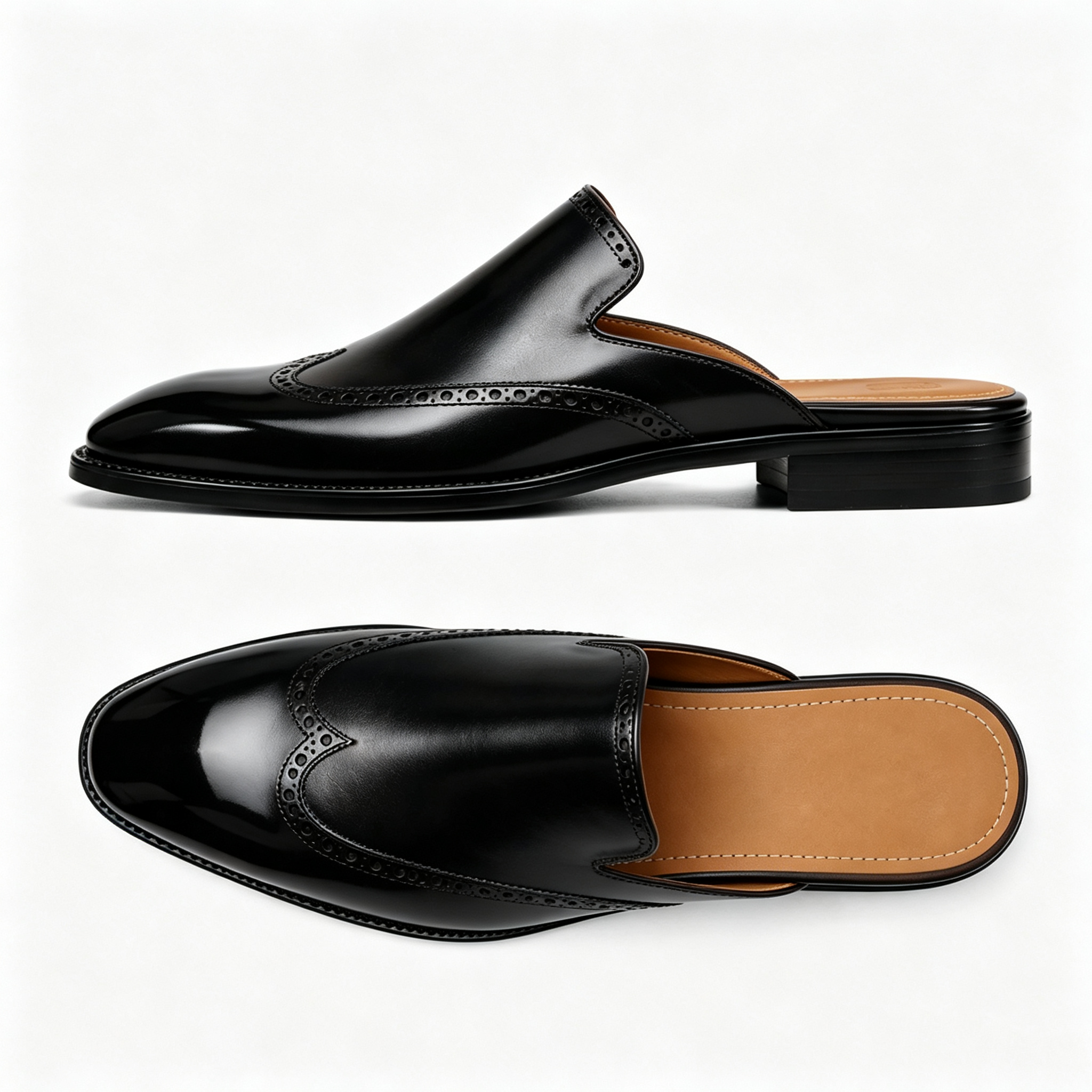 Luxury Slip-On Leather Mule Loafers