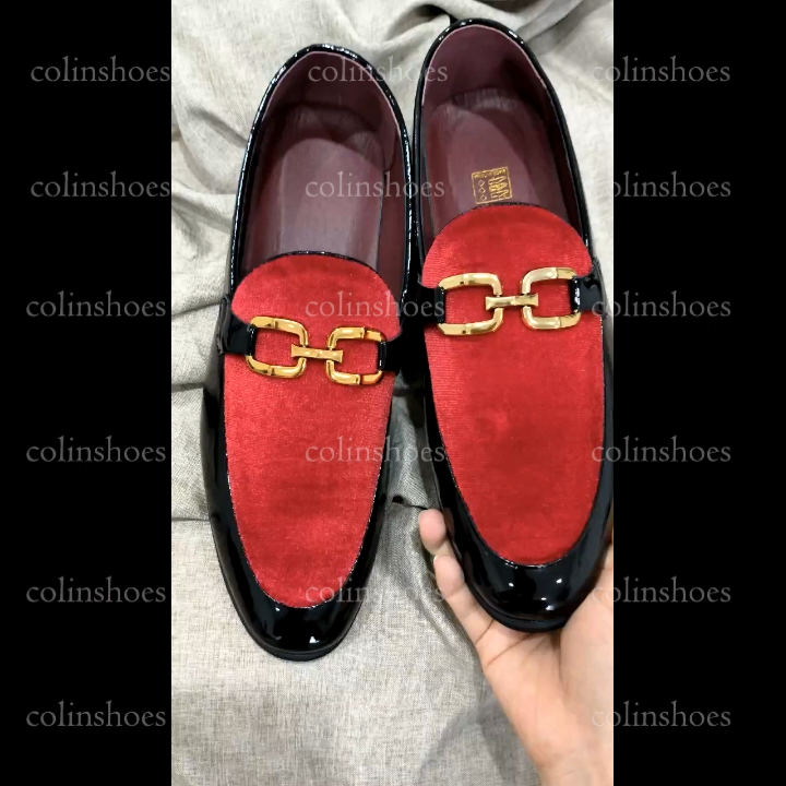  Shiny Suede & Patent Leather Casual Loafers