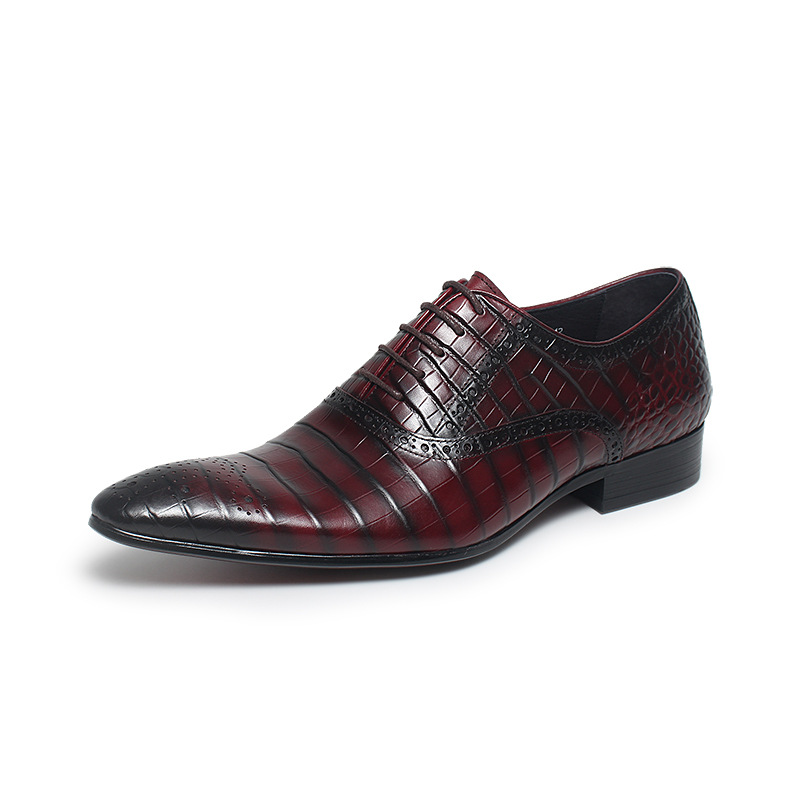 Signature Embossed Genuine Leather Dress Shoes