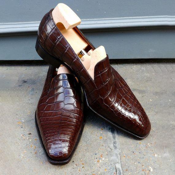 Minimalist Exotic Leather Office Wedding Loafers-Colinshoes