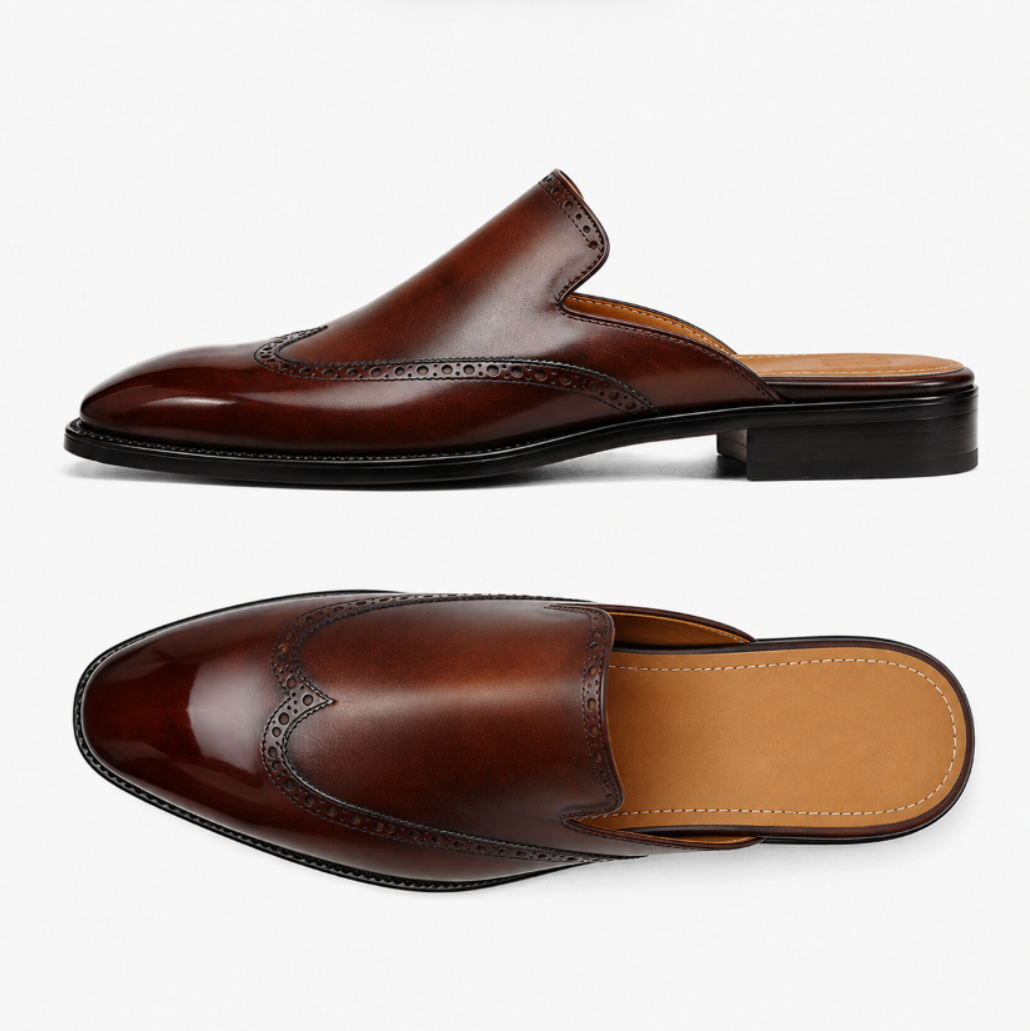 Luxury Slip-On Leather Mule Loafers
