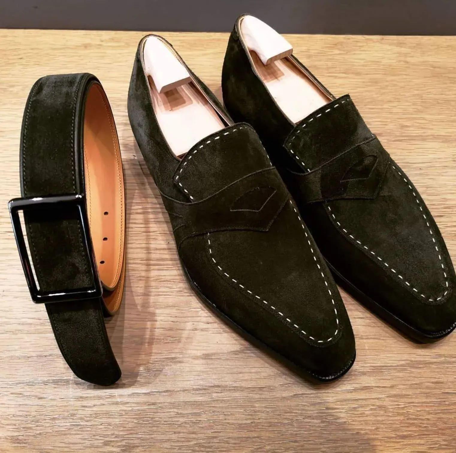 Crafted Business Casual Suede Dress Loafers 